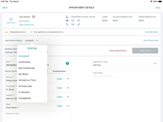 AppointmentStatusiPad