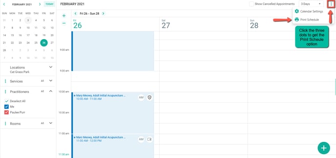 New Calendar Print Schedule